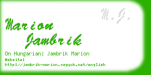 marion jambrik business card
